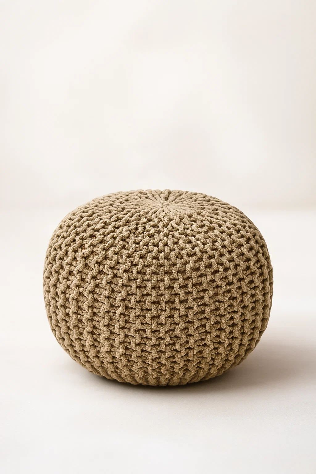 Rounded Jute Pouf