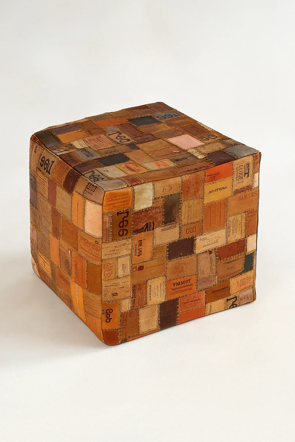 Leather Square Pouf